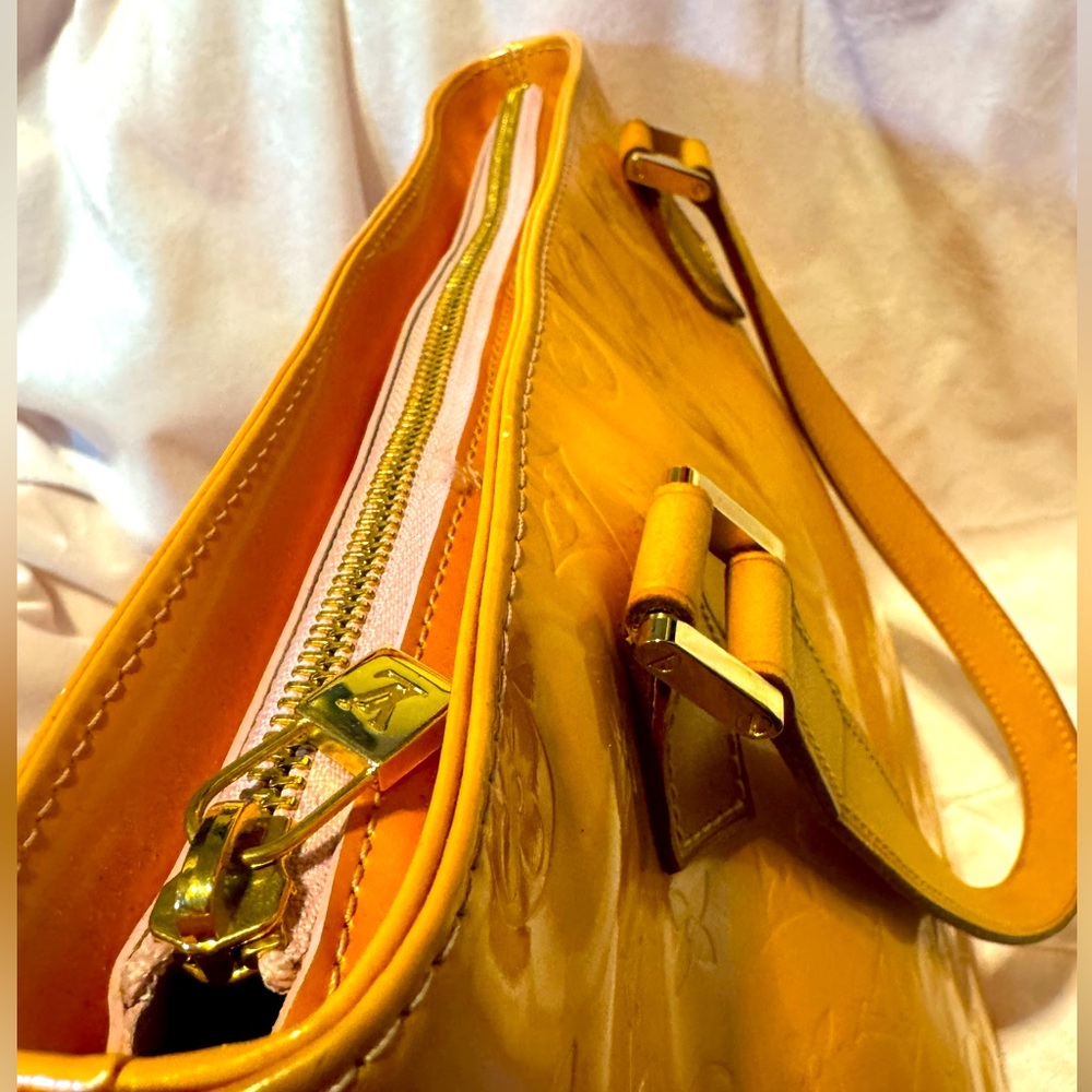 Louis Vuitton Authentic Vernis Houston Tote 1999Limited Edition Yellow &Pink COA - Picture 8 of 15